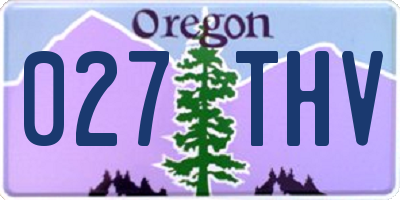 OR license plate 027THV