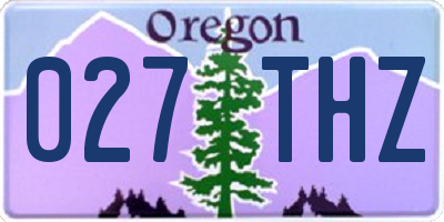 OR license plate 027THZ