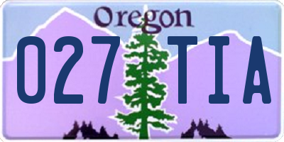 OR license plate 027TIA