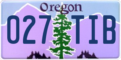 OR license plate 027TIB