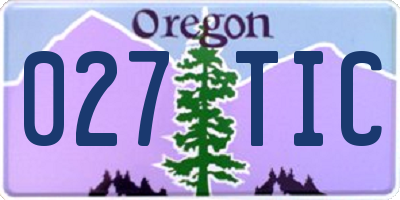OR license plate 027TIC
