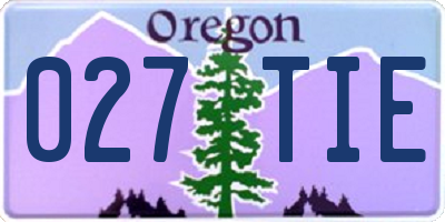 OR license plate 027TIE
