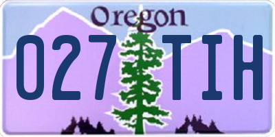 OR license plate 027TIH