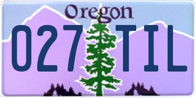 OR license plate 027TIL