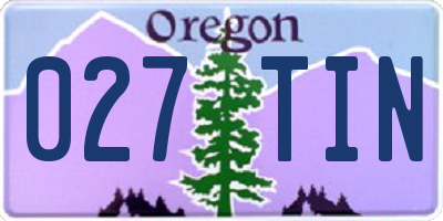 OR license plate 027TIN