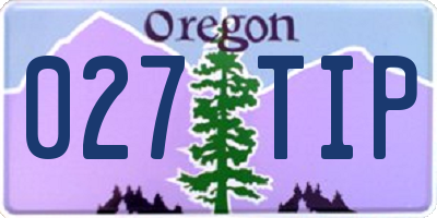 OR license plate 027TIP