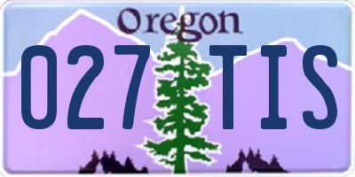 OR license plate 027TIS