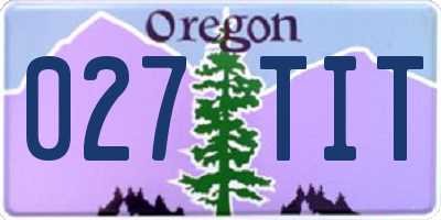OR license plate 027TIT