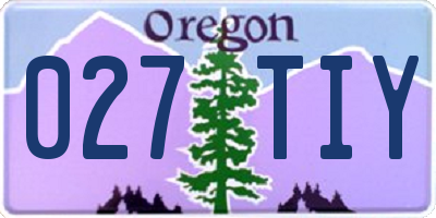 OR license plate 027TIY