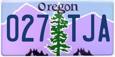 OR license plate 027TJA