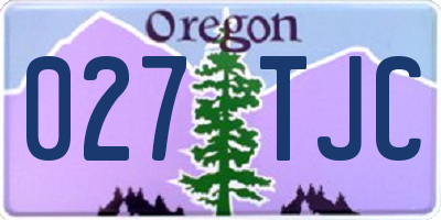 OR license plate 027TJC