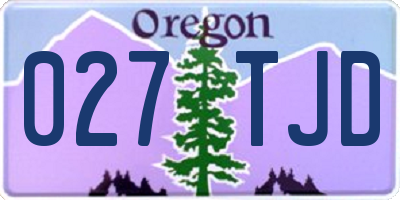 OR license plate 027TJD