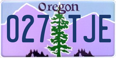 OR license plate 027TJE