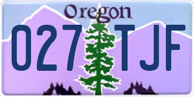 OR license plate 027TJF