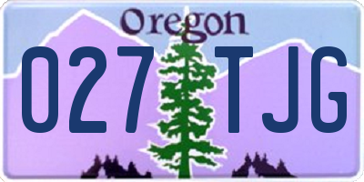 OR license plate 027TJG