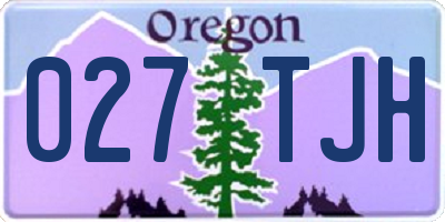 OR license plate 027TJH