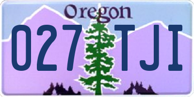 OR license plate 027TJI