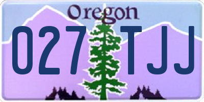 OR license plate 027TJJ