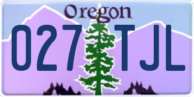 OR license plate 027TJL