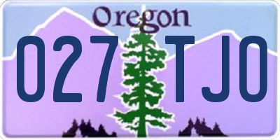 OR license plate 027TJO