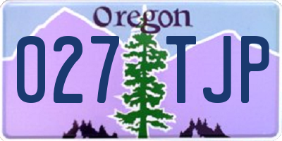 OR license plate 027TJP