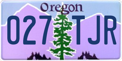 OR license plate 027TJR
