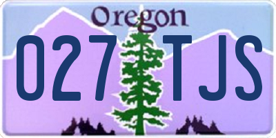 OR license plate 027TJS