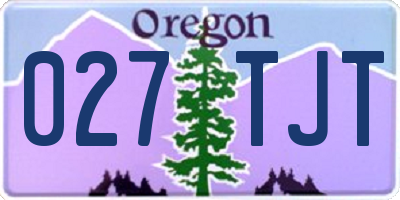 OR license plate 027TJT