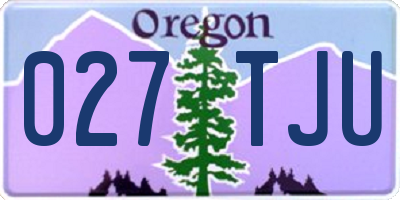 OR license plate 027TJU