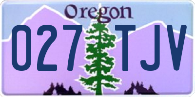 OR license plate 027TJV