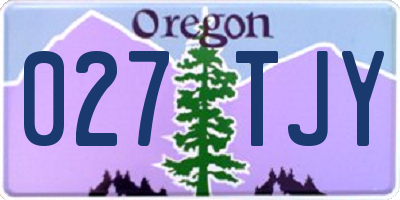 OR license plate 027TJY