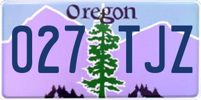 OR license plate 027TJZ