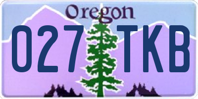 OR license plate 027TKB