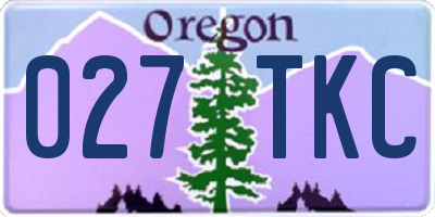OR license plate 027TKC