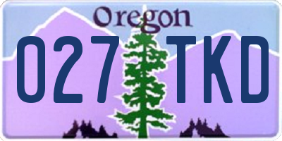 OR license plate 027TKD