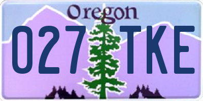 OR license plate 027TKE