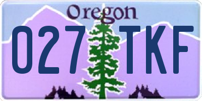 OR license plate 027TKF