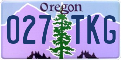 OR license plate 027TKG