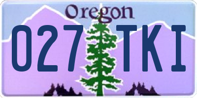 OR license plate 027TKI