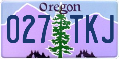 OR license plate 027TKJ