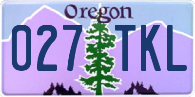 OR license plate 027TKL
