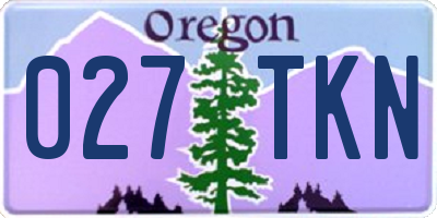 OR license plate 027TKN