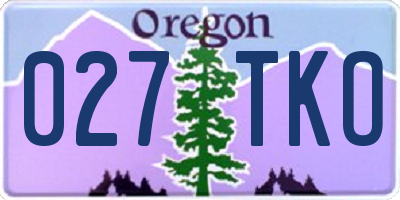 OR license plate 027TKO