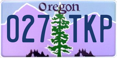 OR license plate 027TKP