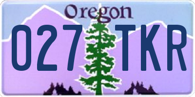 OR license plate 027TKR