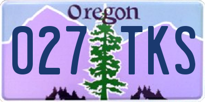 OR license plate 027TKS