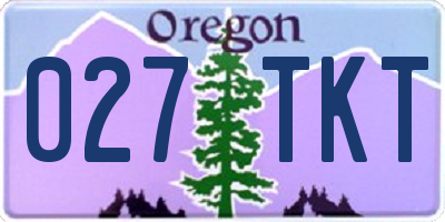 OR license plate 027TKT