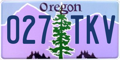 OR license plate 027TKV
