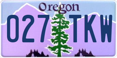 OR license plate 027TKW