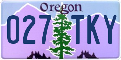 OR license plate 027TKY